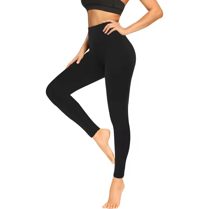 Leggings suaves para mujer - Pantalones de yoga de entrenamiento sin ver a través de cintura alta con control de barriga - 1