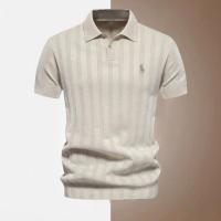 2025 primavera y verano nuevos hombres novato polo suéter de punto suéter de manga corta solapa de los hombres camiseta top - details 0