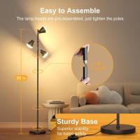 Lampara de Pie LED Regulable 36W 2500LM Lampara de Pie Salon con Mando a Distancia y Control Táctil, 4 Temperaturas de Color, 3 Luces Giratorias Luz de Pie para Salón, Habitación y Oficina - details 23