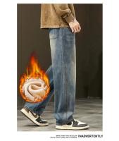 Jeans de Algodón Cálido y Grueso Pantalones Largos y Sueltos de Terciopelo Coreano - details 7