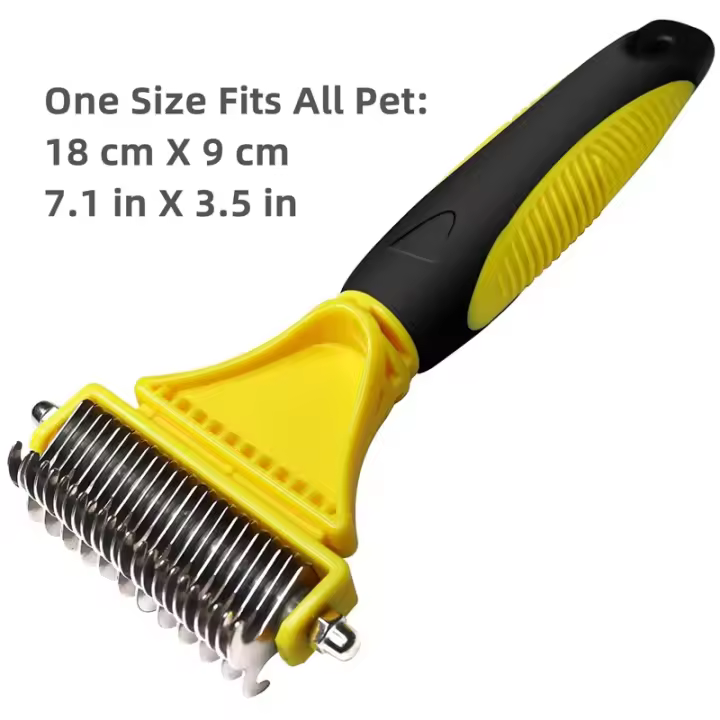 Cepillo de Aseo de Acero Inoxidable para Mascotas, Recogedor de Pelo para Perros y Gatos - 1
