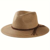 Sombrero De Playa De Paja Plegable Y Empacable Con Ala Ancha Para El Verano, Con Protección Solar UPF 50 + Estilo Panamá Fedora - details 1