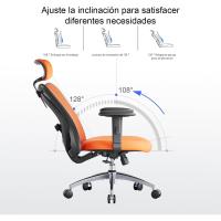 Silla de escritorio para computadora con reposacabezas ajustable y soporte lumbar, respaldo alto, silla ejecutiva giratoria para oficina en casa (azul claro) - details 33