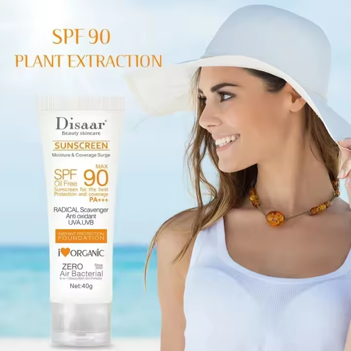 Protector solar blanqueador SPF90 + protección UV, pantalla solar, aislamiento, hidratante, iluminador, cara, cuerpo, brazos, muslos, bloqueador solar, cuidado de la piel - 1