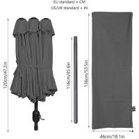 Sombrilla Parasol Rectangular, Sombrillas Jardin para Terraza Playa Piscina Mercado Patio Exterior, 300 x 150 cm, Protección Solar UV50+, Doble Beige - details 15
