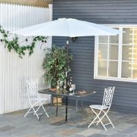 Mesa de Jardín Exterior de Metal Rectangular con Borde Curvado Capacidad de 70kg Vidrio Templado - details 10