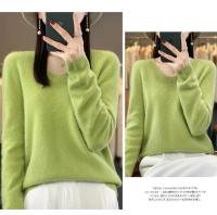 2024 100% Merino pura lana con cuello en V Otoño e Invierno suéter nuevo suéter de cachemira de las mujeres Casual de punto Top DMR201 - details 31