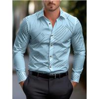 Camisa de traje rosa negro blanco casual al aire libre color sólido rayas cómodo solapa suave tops de hombre Oficina de talla grande 2024 - details 8