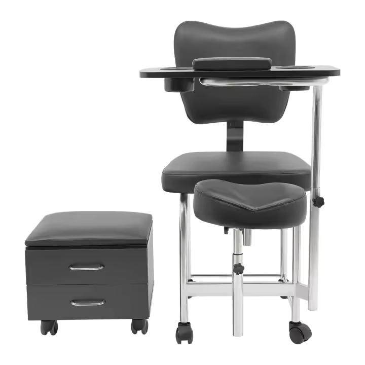 Silla de Manicura de Belleza Rotativa Mueble de Masaje SPA con Escritorio de Uñas Giratorio - 1