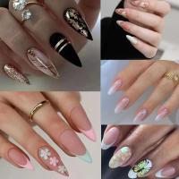 Juego completo de uñas postizas onduladas francesas, múltiples estilos, 24 piezas, precio asequible - details 5
