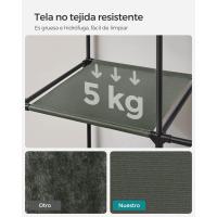 Armario Plegable de Tela 4 Barras, 4 Bolsillos Laterales, Almacenamiento, Negro RYG094B02 - details 29