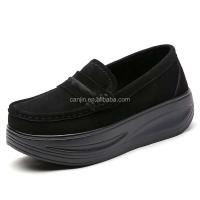 Nuevos zapatos de plataforma de mujer de alta calidad, mocasines sin cordones con aumento de altura talla 42, zapatos de cuero informales para mujer, zapatos suaves - details 1