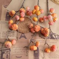 Ramas de calabaza artificiales de 12 frutas de planta verde, simulación realista hecha a mano, plantas falsas elegantes, decoración del hogar - details 16