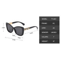 Gafas de lectura con marco cuadrado de ojo de gato negro, patillas decorativas de Metal de gran tamaño, cómodas, + 0,75 a + 4 - details 4