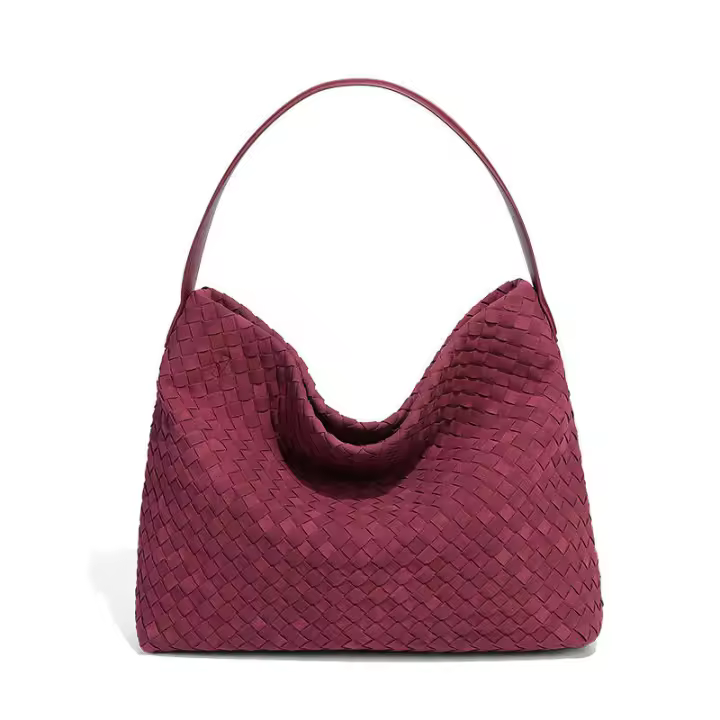 Bolso de mano tejido a mano de gran capacidad, mate, con textura moderna, versátil, para llevar al hombro, para ir al trabajo, tipo cubo, bandolera, para mujer - 1
