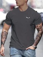Verano de los hombres tamaño suelto 100% algodón estampado de pájaros Slim Fit Casual cuello redondo manga corta camiseta Top - details 1