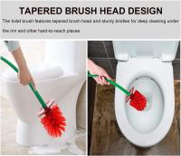 Juego de escobilla de baño con forma de cereza encantadora y creativa, escobilla de baño compacta y oculta con soporte, herramienta de baño - details 3