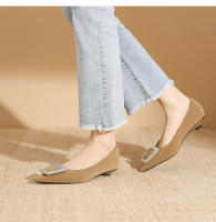 Zapatos de novia franceses de tacón bajo y poco profundos de nuevo estilo para mujer - details 8