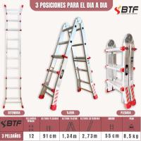 Escalera Plegable de Aluminio Extensible a 5 Metros 150kg Posiciones Múltiples Certificada EN131 - details 6