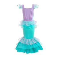 AmyStylish Niñas Princesa Sirena Ariel Cosplay Halloween Fiesta de Cumpleaños Verano Playa Vacaciones Vestido - details 21