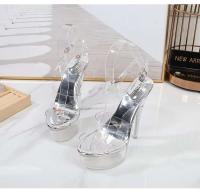 Tacones altos de cristal de pasarela sexy y de moda. - details 10