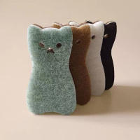 Juego De 4 Esponjas De Limpieza De Gato Lindo Para Cocina Y Baño Cepillo De Limpieza Para Ollas Y Espejos Microfibra Ecológica - details 1