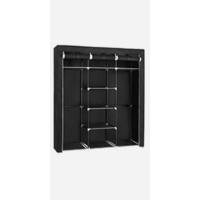 Armario de Tela, Organizador Textil Plegable, Zapatero, 175 x 110 x 45 cm, Color Negro LSF007 - details 6
