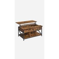 Centro Redonda, Mesa de Cristal con Marco de Acero, Mesa de Salón, Mesa de Café, Dorado LGT21G - details 6