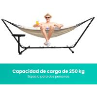 Hamaca Doble para Dos Personas Estructura Estable Soporte para Bebidas Uso Interior y Exterior - details 1
