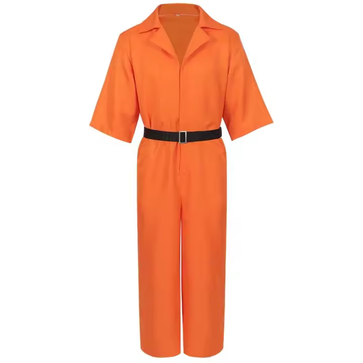 Nuevo uniforme de prisión americano Luigi, uniforme de prisión naranja de una pieza para juegos de rol para adultos, ropa de cosplay de Halloween - 1