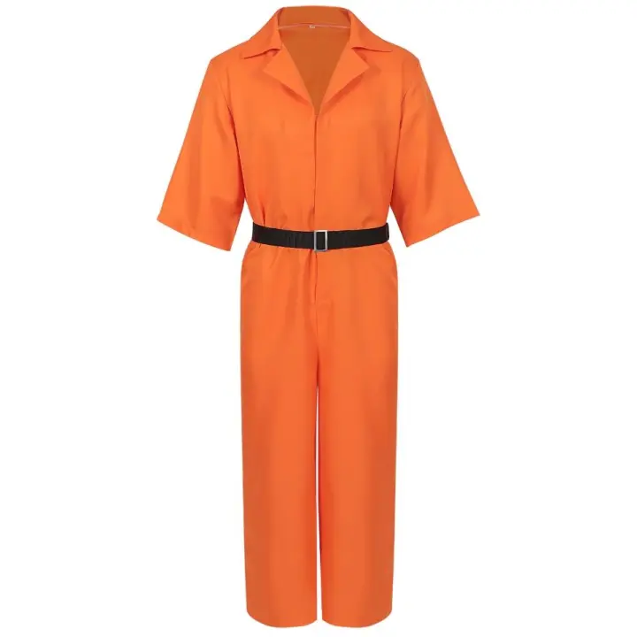 Nuevo uniforme de prisión americano Luigi, uniforme de prisión naranja de una pieza para juegos de rol para adultos, ropa de cosplay de Halloween - 1
