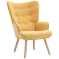 Sillón de tela amarillo único - details 2