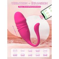 Vibrador de punto G inalámbrico con Bluetooth para mujer, consolador telescópico, estimulador de clítoris, Vagina, bragas de huevo de amor, Juguetes sexuales para adultos - details 2