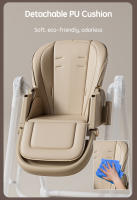 PANGDUBE Silla alta para bebé 2 en 1 para alimentar a bebé, mecedora para dormir, cuna para bebé, silla plegable para cenar con 4 ruedas, 2 cojines, 2 bandejas - details 11
