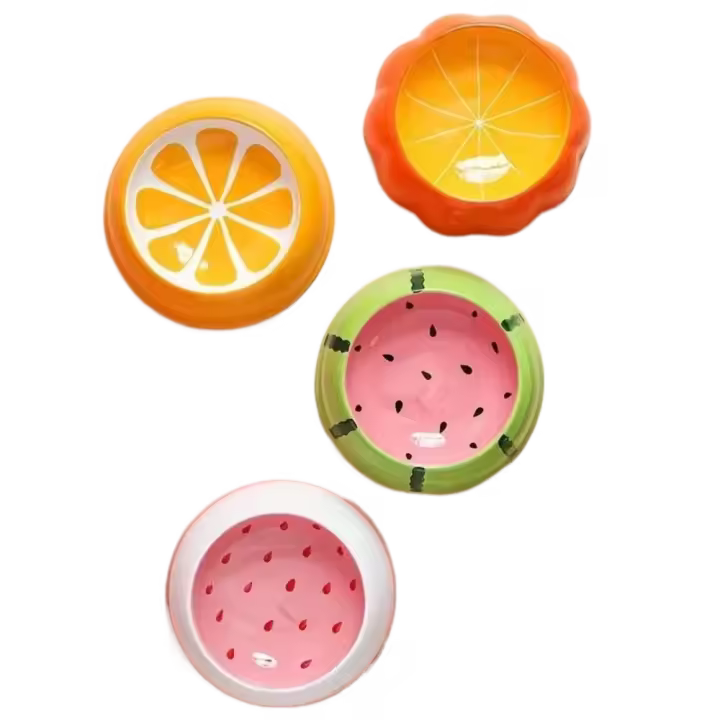 Suministros para mascotas, cuenco de cerámica para comida para gatos, sandía, cuenco colorido para comida para perros, cuenco de agua de fresa bonito para perros y gatos - 1