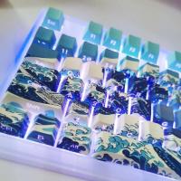 Perfil de teclas Kanagawa con temática superior/lateral impresa RGB retroiluminada Dye Sub PBT para teclado Cherry MX Swtches, 125 teclas - details 1