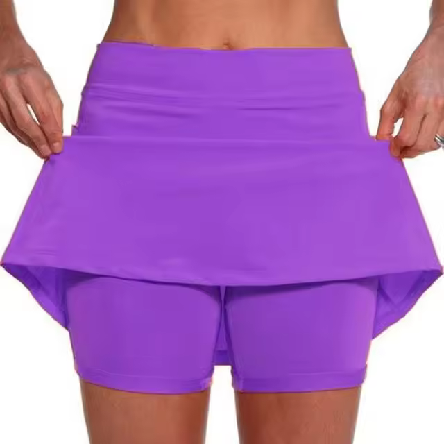 Falda Deportiva de Cintura Alta para Mujer en Verano Larga hasta la Rodilla con Bolsillos - 1