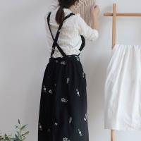 Delantal de cocina de algodón con espalda en X, delantal de trabajo doméstico bordado, delantales extendidos suaves a prueba de manchas para camarero, cafetería - details 4
