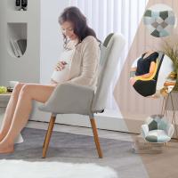 Sillones de salón Butaca nórdica Sillas Escandinavo Relax Acolchado con reposabrazos y patas de madera, tela, para dormitorio comedor, gris - details 10
