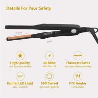 Plancha de Hierro Plano Pequeña Doble Voltaje Alisador yrizo para Cabello Corto - details 6