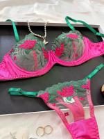 Conjunto de sujetador de encaje Floral, lencería elegante, ropa interior de lujo bien llamativa, conjuntos exóticos de encaje fino de Hada erótica Sexy, sujetador transparente - details 10