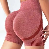 Nuevos pantalones cortos deportivos de Yoga sin costuras para mujer, mallas de cintura alta para realzar el trasero, mallas de gimnasio para correr, ropa deportiva elástica - details 5