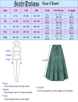 SD Maxi faldas largas para mujer, falda acampanada de línea a con cintura elástica y bolsillos, renacentista, verano, A30 - details 0