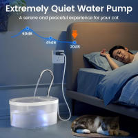 Fuente de agua para gatos, fuente para gatos de 100 oz/3 L, fuentes de agua para mascotas súper silenciosas para gatos de interior, luz LED de alarma de nivel de agua, fuente para gatos con grifo con bomba silenciosa para gatos y perros, sin BPA, fácil de - details 4