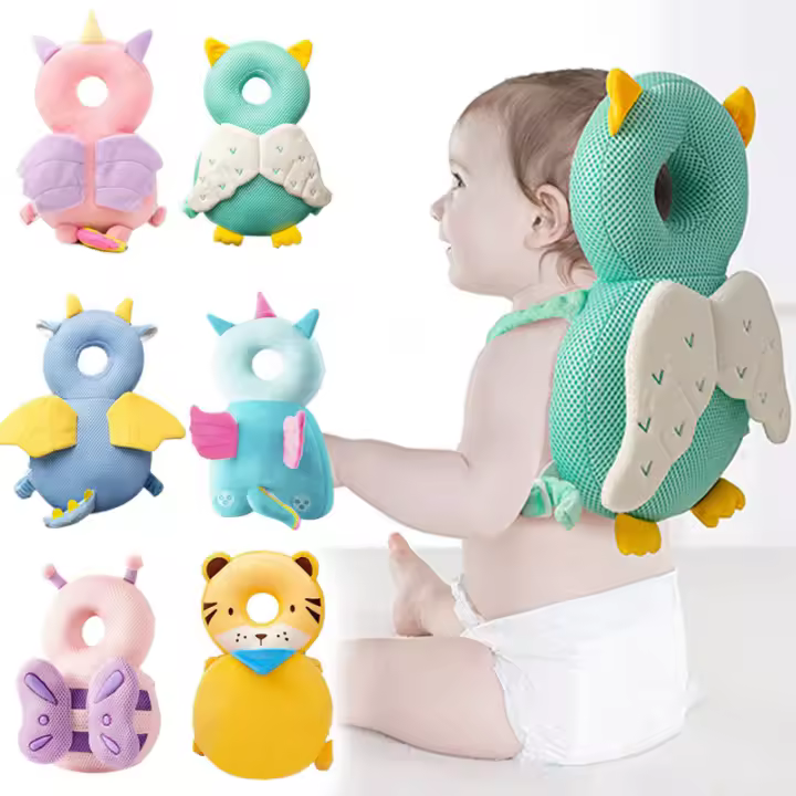 Protector de cabeza de bebé, cojín de seurpad, almohada para evitar la espalda, almohada de sebripad de dibujos animados de Ángel y Abeja, equipo de cabeza 1-3T para niños pequeños - 1