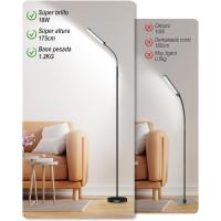 Lámpara de Piso de Alta Brillo de 18W Control Remoto y Táctil Ajuste Lineal de Temperatura de Color y Brillo para Sala de Estar, Dormitorio, Oficina - details 4
