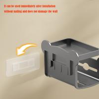 Estante de papel higiénico de plástico, soporte de papel higiénico de doble capa sin perforaciones, ahorra espacio, estante de papel en rollo montado en la pared para Baño, 3 uds. - details 5