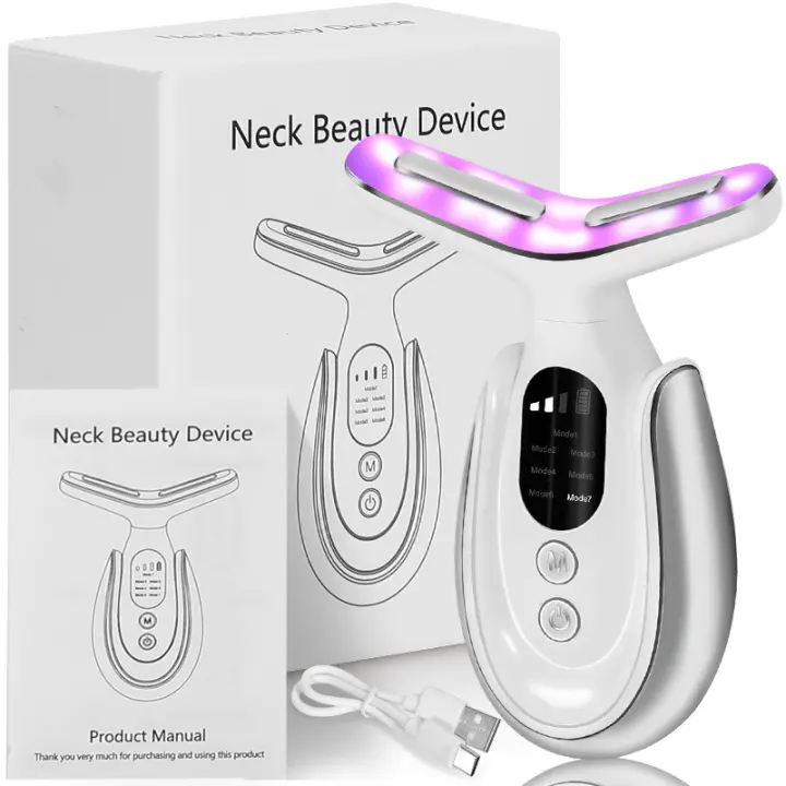 Herramienta de Belleza de Cuello Claro de Seven Colores Patrón de Cuello, Líneas de Cuello Desvanzadas, Introducción de Protección de Cuello, Calor Cálido, Masajeador de Cuello - 1