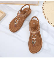 Sandalia Plana Mujer 2025 Boho Chic con Hebillas Metálicas de Lujo - Zapatos de Verano Cómodos para Playa, Fiesta y Diario, Moda Primavera-Verano Elegante - details 27