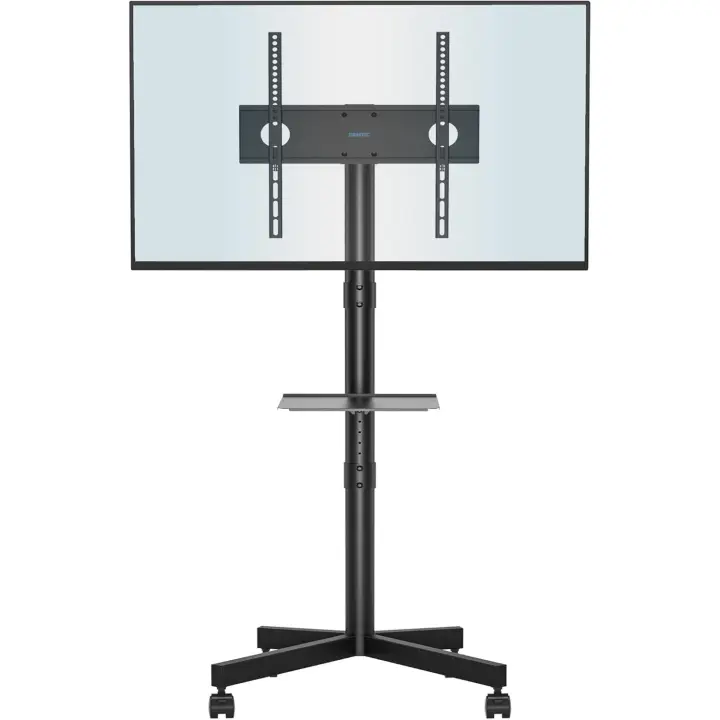 Soporte TV Ruedas para Televisión de 23 a 60 Pulgadas, Soporte TV Móvil con Estante para Portátil y Altura Ajustable, Carga Máx. 25 kg y VESA 400x400 mm - 1